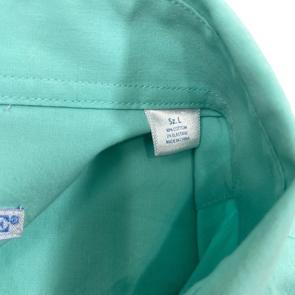 Southern Tide Large Mint Long Sleeve Button up Poplin Sports Shirt Cotton Blend - Picture 5 of 6